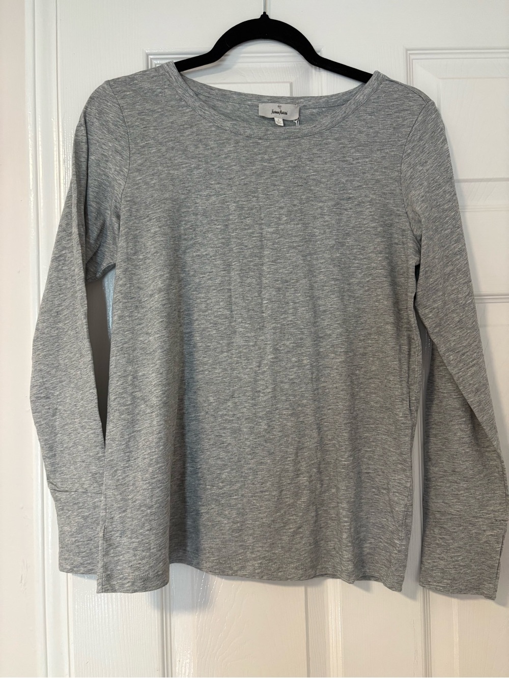 Skin Worldwide Neiman Marcus Gray Pima Cotton Long Sleeve Tee Top Shirt Size 0